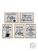 WOOD FRAMED ENAMEL FINISH COFFEE WALL SIGN