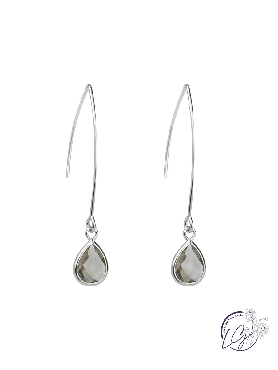 Glass Crystal V Hook Earring