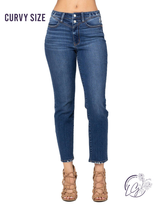 Curvy Summer High-Rise Front Yoke Slim by Judy Blue