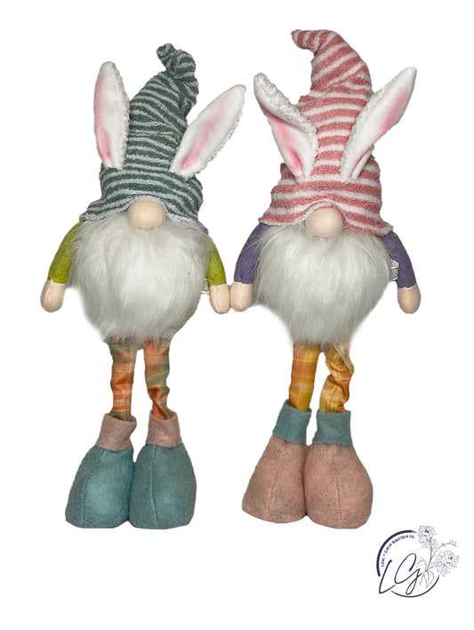 Easter Stripes Gnome Stander W/Led