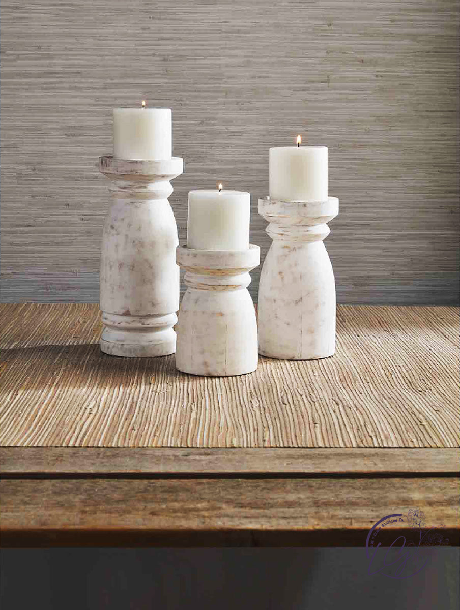 CHUNKY WHITE CANDLESTICKS