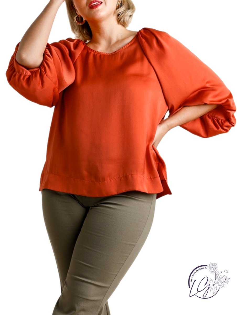 Curvy Dream Easy Balloon Sleeve Top