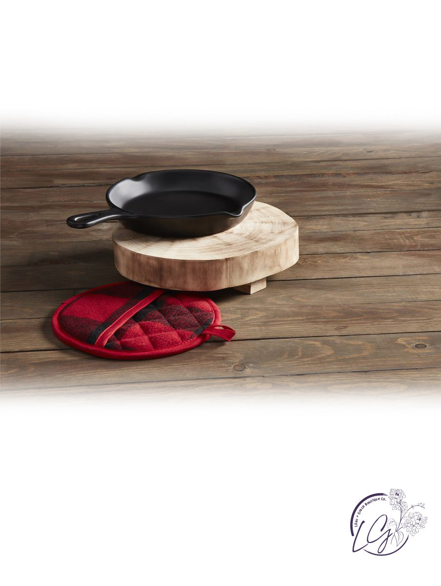 CHECK POT HOLDER & TRIVET SET