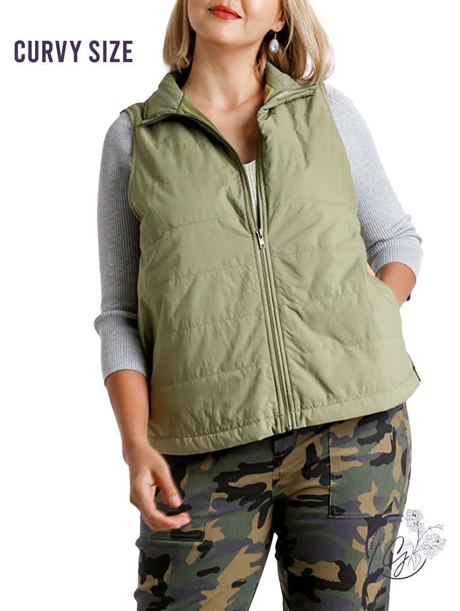 Curvy Don't Wait On Me Zip-Up Vest