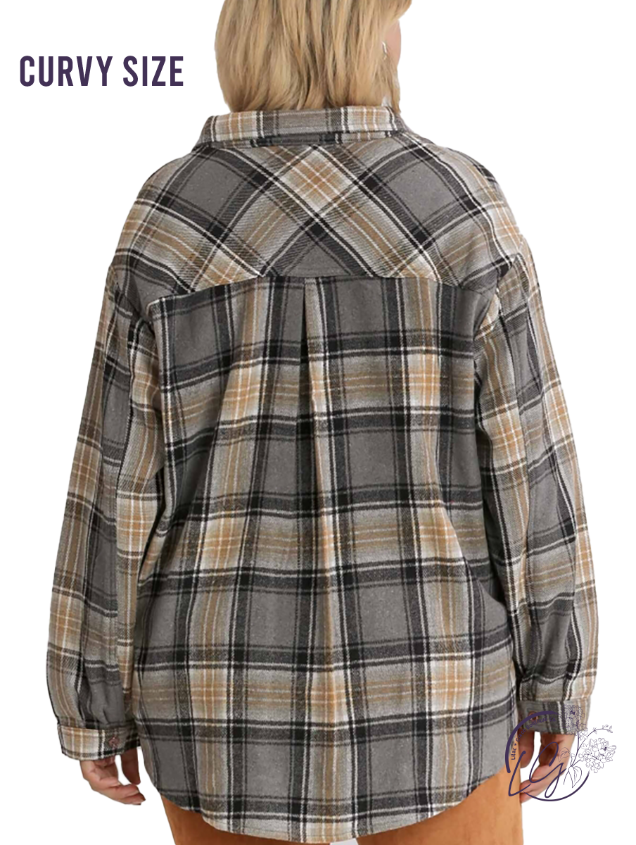 Curvy My Good Side Plaid Shacket