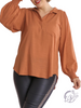 Curvy Keep Going Collared Long Sleeve