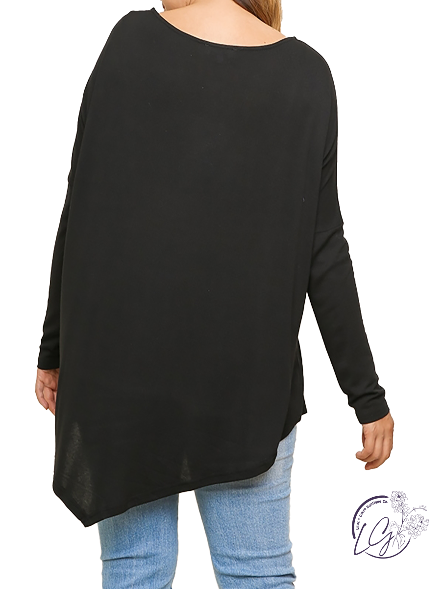 Curvy Daylight Hours Asymmetrical Long Sleeve