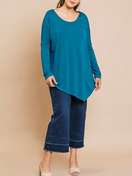 Curvy Daylight Hours Asymmetrical Long Sleeve