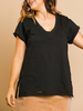 Curvy Enjoy The Days V-Neck Tee