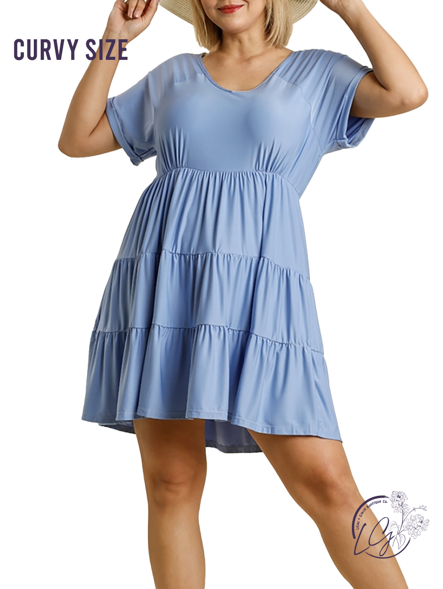 Curvy Midnight Sun Tiered Babydoll Dress