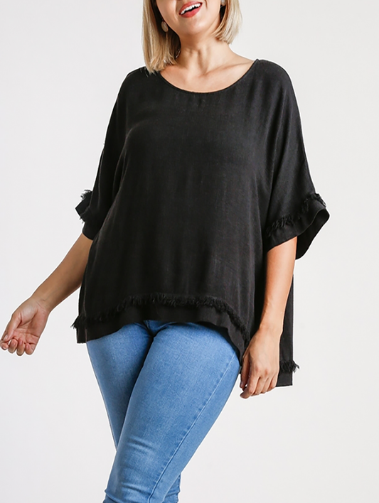 Curvy With A Kiss Short Sleeve Top