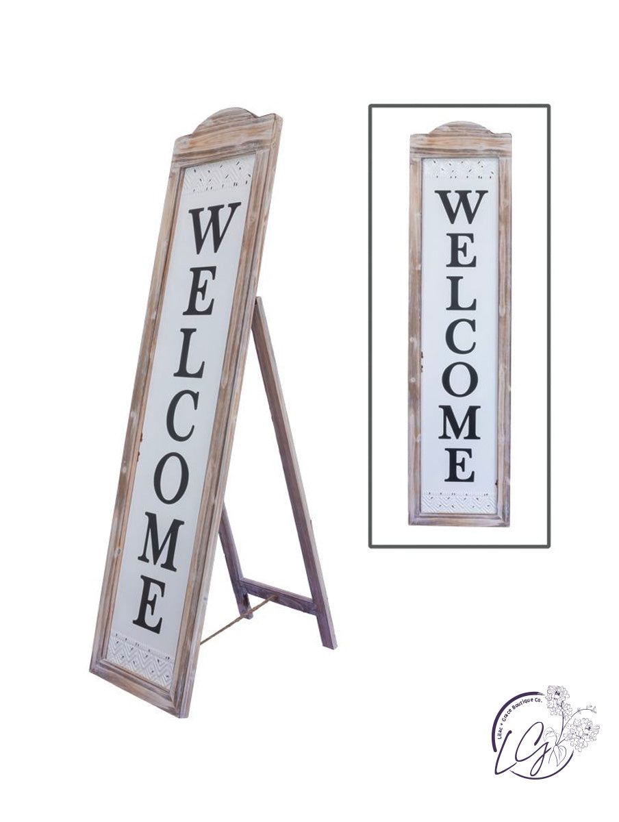 WOOD-FRAME WELCOME EASEL