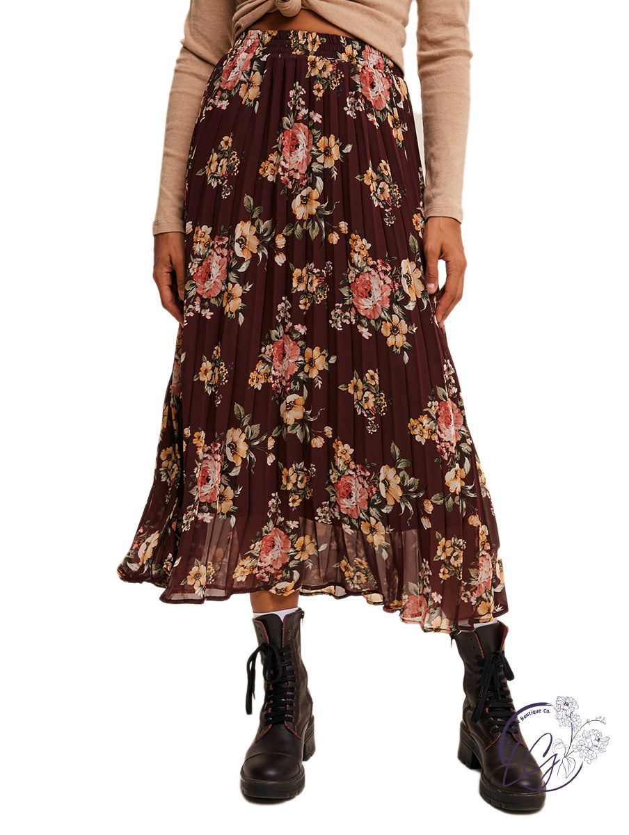 Rustic Rose Chiffon Maxi Skirt