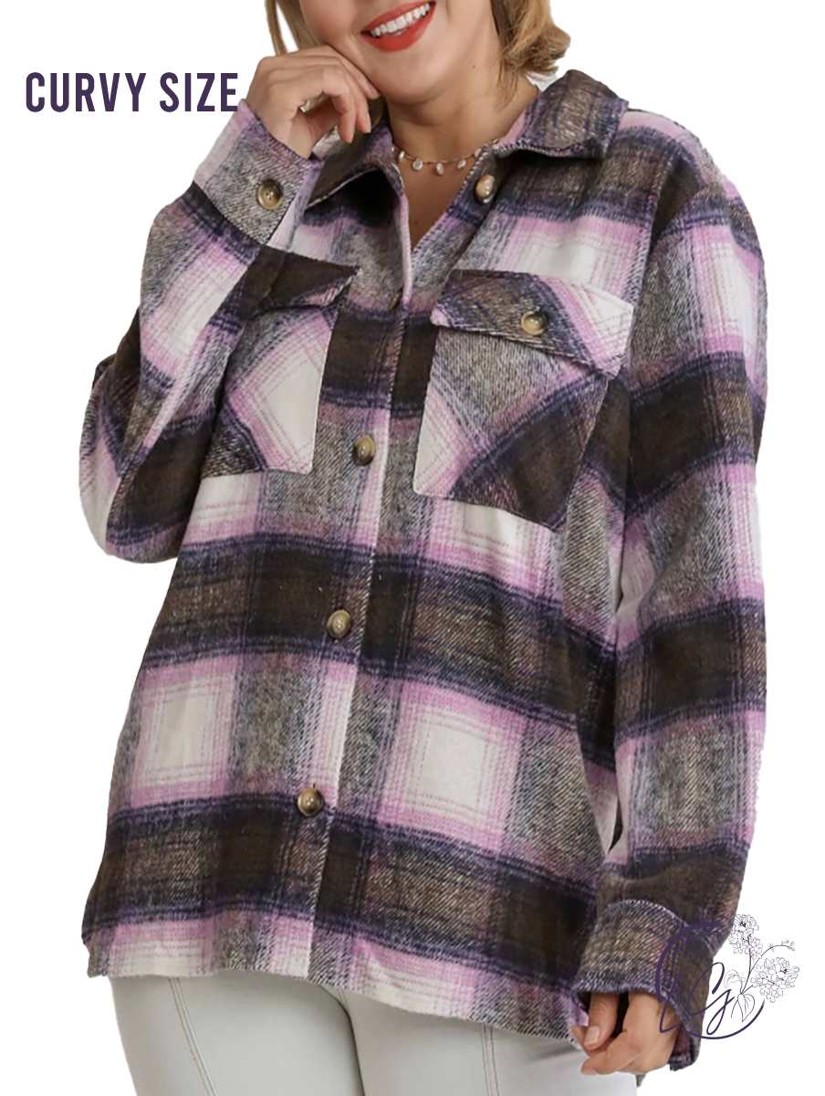 Curvy Believe in Me Plaid Shacket